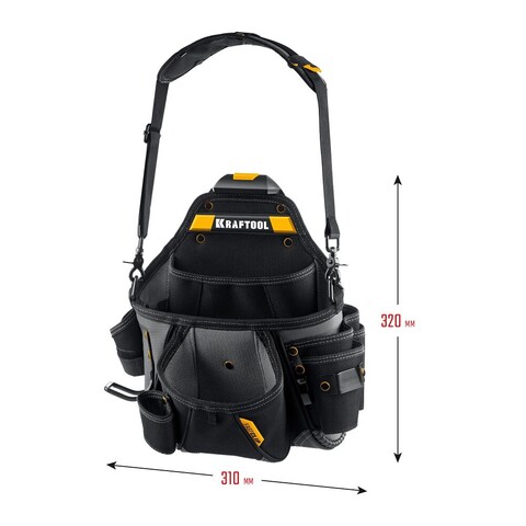 KRAFTOOL KPB-20 поясная сумка с быстросъёмным креплением FastClip, 320 х 310 мм (38767)