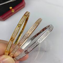 16237- Браслет LOVE small model pave lux качество white/rose/yellow VGOLD