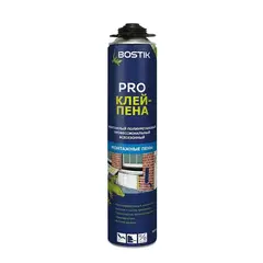 Клей-пена монтажный полиуретановый пистолетный всесезонный Bostik PRO 800 мл