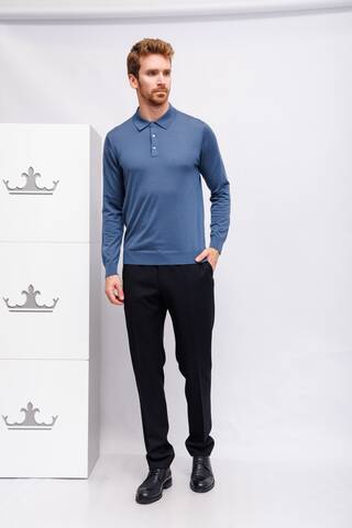 CC Collection by CORNELIANI Поло из тонкой шерсти на пуговицах