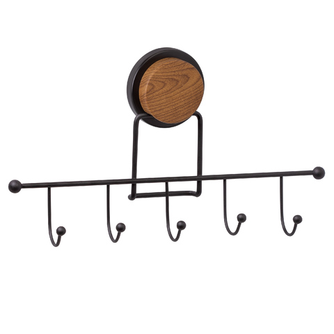 Fixsen Magic Wood FX-46005-5 Планка 5 крючков, цвет: чёрный