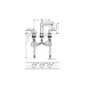 Hansgrohe Metropol 74514000 Смеситель для раковины двухвентильный на 3 отверстия с донным клапаном