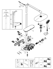 Душевая система с термостатом для настенного монтажа, GROHE Rainshower System SmartControl Duo 360, хром, 26250000