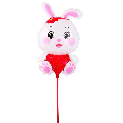 Шар К Мини-фигура на палочке, Заяц в розовом, 13