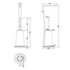 Gessi Cono 45633#031 Стойка с держателем для туалетной бумаги и ершиком, белая, цвет: хром