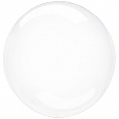 К Deco Bubble (Бабл), 10''/20 см, Прозрачный, Плоский, 5 шт. (В черной упаковке)