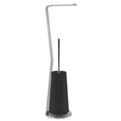 Gessi Cono 45633#299 Стойка с держателем для туалетной бумаги и ершиком, белая, цвет: Black XL фото