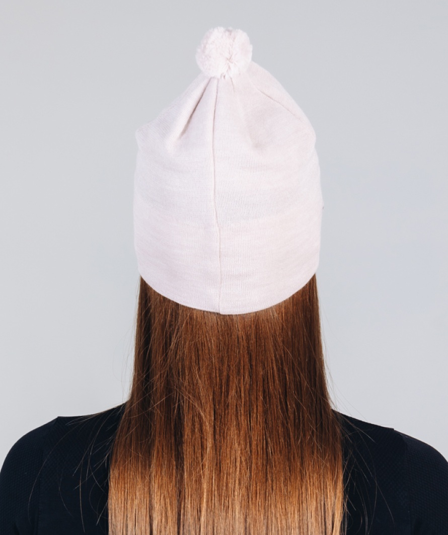 Лыжная шапка с помпоном Noname XC Knit cream white - 7