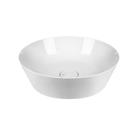 Gessi Cono 45901#516 Раковина накладная в керамике, без перелива D400мм. С керамическим донным клапаном., цвет: White Europe Ceramic