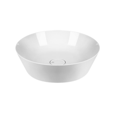 Gessi Cono 45901#516 Раковина накладная в керамике, без перелива D400мм. С керамическим донным клапаном., цвет: White Europe Ceramic фото