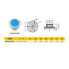 Уровень поверхностный круглый 48/35х13мм Kinex K-Met 5022-03-035