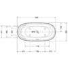 Duravit Cape Cod 700330000000000 Ванна 1855х885 мм, отдельностоящая с бесшовной панелью и ножками с одним наклоном для спины со спец. сливом и перел