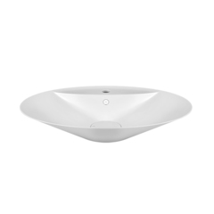 Gessi Cono 45905#521 Накладная раковина из Cristalplant 739x495xh150 мм, с переливом и 1м отв. под смеситель, цвет: матовый белый фото