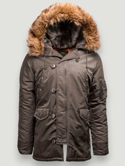 Куртка Аляска Alpha Slim Fit N-3B (т.серая/оранж - r.grey/orange)
