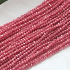 Цирконий кубический (фианит) граненый, земляничный, 3 мм нить, К253