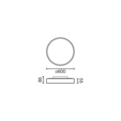 Потолочный светильник Domio Ш600 43W черный OPAL 3000K CRI80