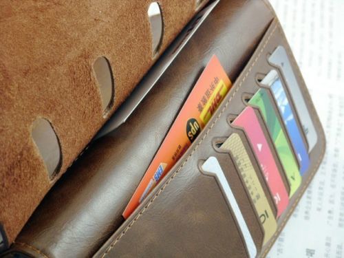 Mens Brown Leather Long Wallet №3