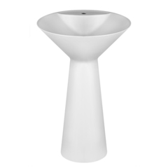 Gessi Cono 45907#521 Раковина напольная из Cristalplant d 46 H 900 мм,без перелива, с 1 отв. под смес, слив в стену, с сифоном и донным клап, цвет матовый белый фото