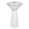 Gessi Cono 45907#521 Раковина напольная из Cristalplant d 46 H 900 мм,без перелива, с 1 отв. под смес, слив в стену, с сифоном и донным клап, цвет матовый белый