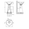Gessi Cono 45907#521 Раковина напольная из Cristalplant d 46 H 900 мм,без перелива, с 1 отв. под смес, слив в стену, с сифоном и донным клап, цвет матовый белый
