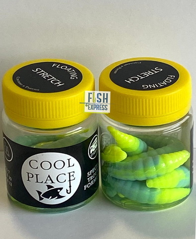 Форелевая силиконовая приманка COOL PLACE MAGGOT FLOATING STRETCH цвет PAL-03 40 мм/ 10 шт в банке.