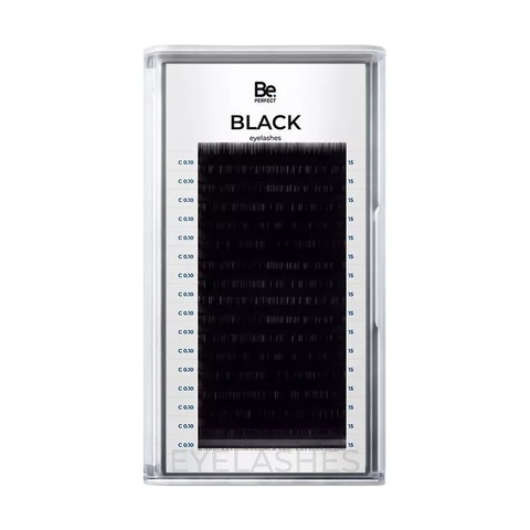 Чёрные ресницы Be Perfect Black 16 линий (D/0,07/07)