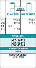 Гильза блока цилиндров TEIKIN LSF43244 (4шт/упак) не хонингованная