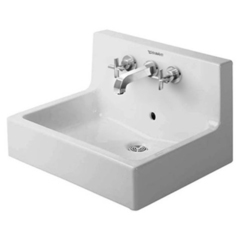 Duravit Vero 453600025 Раковина шлиф. с перел., с задней стенкой, для настенной арматуры, включая крепление, 600x470мм, цвет: Белый фото