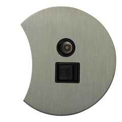 Розетка ТВ + компьютерная RJ45, никель, Salvador, EU010208