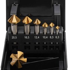 Набор зенковок 90° 6,3-25мм DIN335C 3z HSS-G TiN 7шт MASTER-TOOL 102892TMT