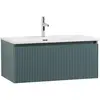 BelBagno UNO-800-1C-SO-AO База под раковину подвесная с фрезерованными ручками по всей длине фасада с одним выкатн. ящ., Голубой Матовый, 800x455x350