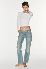 ZARA ДЖИНСЫ TRF SLIM С НИЗКОЙ ПОСАДКОЙ, СЕРО-СИНИЙ