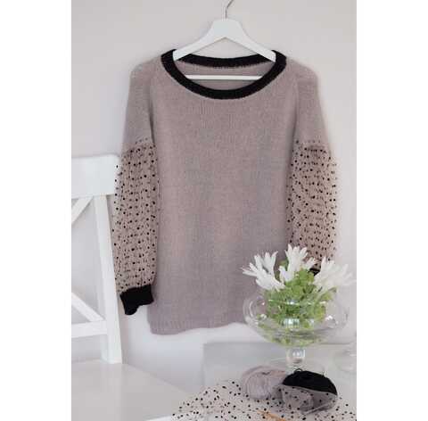 Описание Dotted Sleeve Jumper (автор Лена Родина)