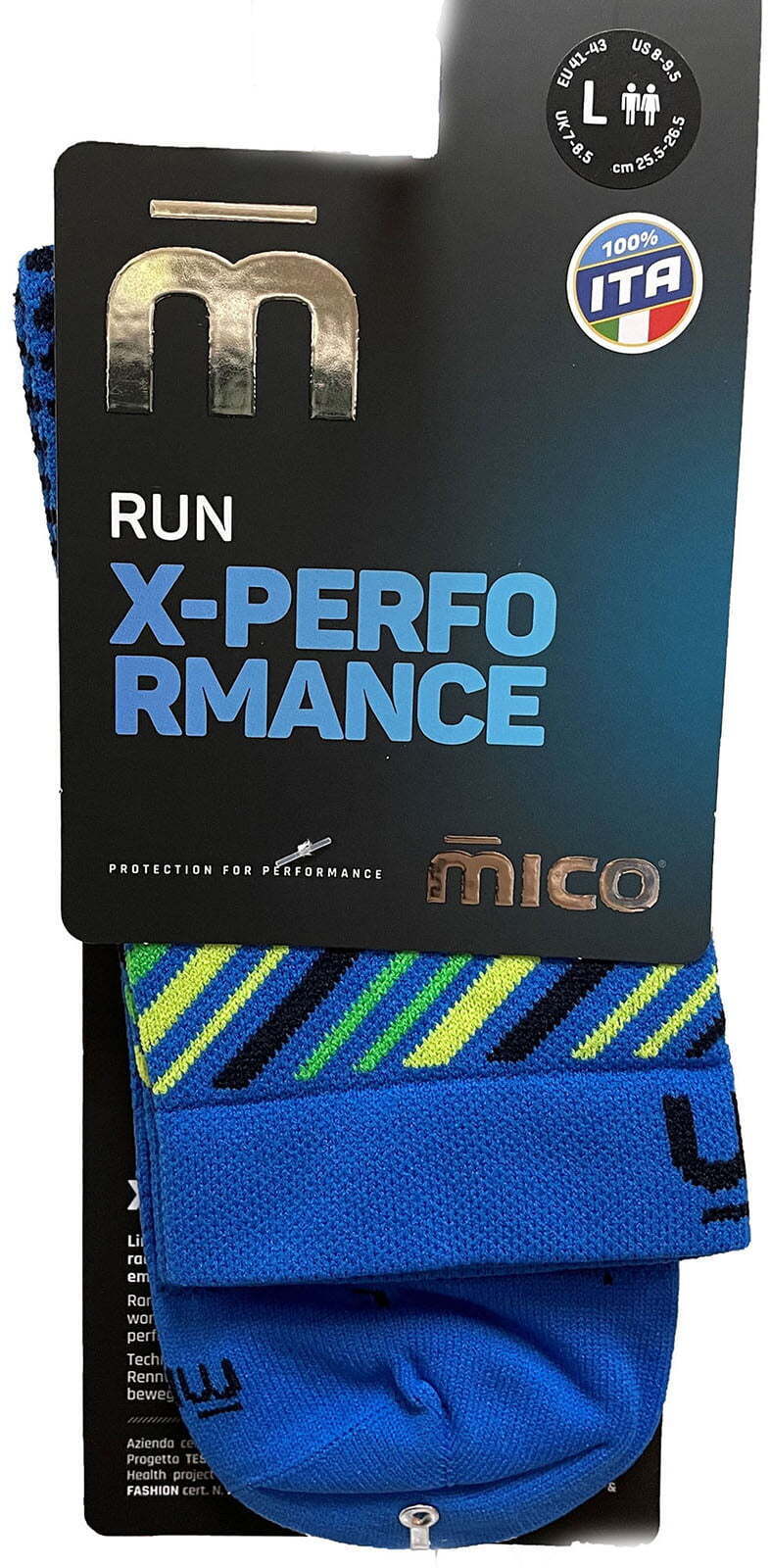 Спортивные носки средней высоты Mico X-Performance Run синие - 4