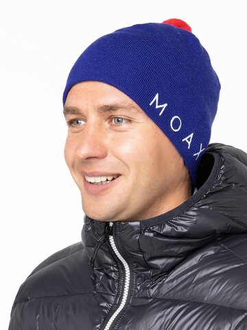 Лыжная шапка с шерстью Moax Tradition Sport сине-красная