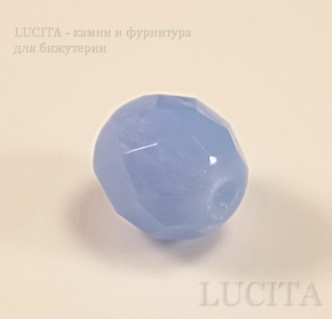 Бусина с огранкой (цвет - молочно-васильковый) 8х7 мм , 10 штук ()