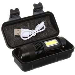Фонарь ручной, встр акк, Облик, 208 Zoom, зар отUSB, алюминий, чер, УТ-00000712