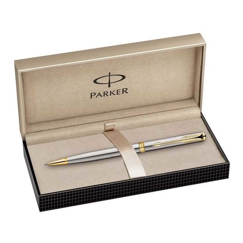 Ручка шариковая Parker Sonnet Slim K427 Essential, St. Steel GT (S0809150)