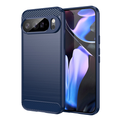 Чехол синего цвета с дизайном под карбон на Google Pixel 10 Pro XL, серия Carbon от Caseport