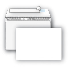 Конверт OfficePost C4 90 г/кв.м белый стрип с внутренней запечаткой (250 штук в упаковке)
