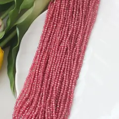Цирконий кубический (фианит) граненый, земляничный, 3 мм нить, К253