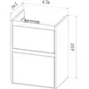 Lemark COMBI LM03C50T Тумба 50 см под 1 раковину, подвесная/напольная, 2 ящика, цвет корпуса, фасада: Белый глянец
