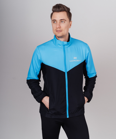 Nordski Sport куртка для бега мужская light blue-black