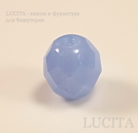 Бусина с огранкой (цвет - молочно-васильковый) 8х7 мм , 10 штук ()