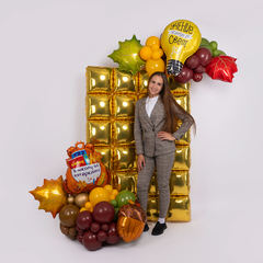 Шар Аг 16''/41 см, Мини-Блок, Золото, 1 шт.