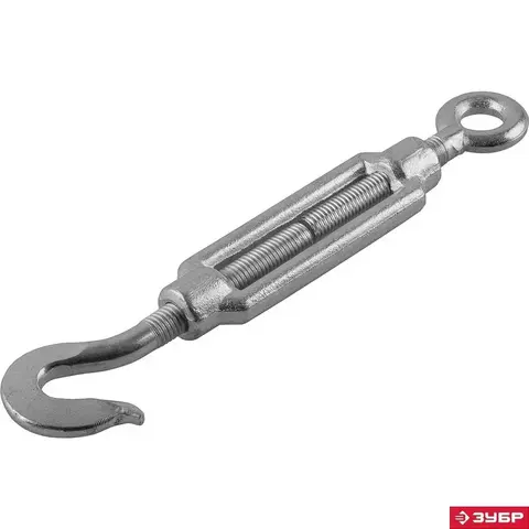 ЗУБР DIN 1480, М8, кованая натяжная муфта, 10 шт, талреп крюк-кольцо, Профессионал (4-304355-08)
