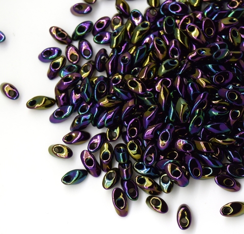 LMA-0454 Бисер-лепестки Миюки Фиолетовый ирис /Miyuki long Magatama Metallic Purple Iris