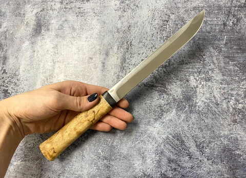 Нож Бурятский средний, 95х18, карельская береза, АиР Златоуст