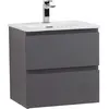 BelBagno KRAFT 39-500/390-2C-SO-GSO База под раковину подвесная с фрезерованными ручк. по всей дл. фасада с 2 выкатн. ящ.,Темно-Серый Мат.,500x395x500