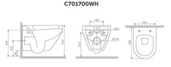 Унитаз подвесной безободковый AM.PM  SPIRIT 2.0 - C701700WH